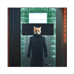 Cat in matrix Posters and Art